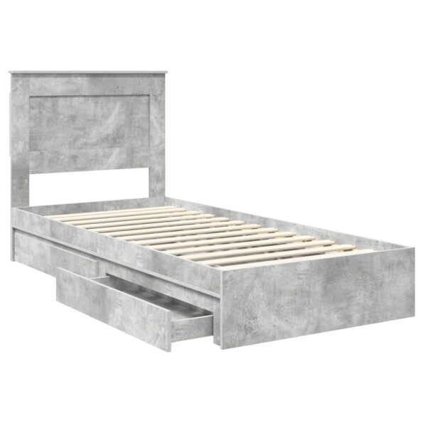 vidaXL Úložná posteľ Betónová šedá 75 x 190 cm Kompozitné drevo – Obrázok 5
