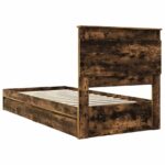 vidaXL Úložná posteľ Dymová dub 75 x 190 cm Kompozitné drevo – Obrázok 10