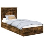 vidaXL Úložná posteľ Dymová dub 75 x 190 cm Kompozitné drevo – Obrázok 2