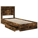 vidaXL Úložná posteľ Dymová dub 75 x 190 cm Kompozitné drevo – Obrázok 5