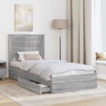 vidaXL Úložná posteľ Sivý Sonoma 75 x 190 cm Kompozitné drevo – Obrázok 3