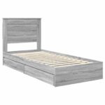 vidaXL Úložná posteľ Sivý Sonoma 75 x 190 cm Kompozitné drevo – Obrázok 4