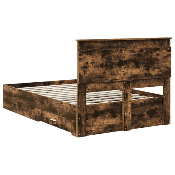 vidaXL Rám postele Dymová dub 135 x 190 cm Kompozitné drevo – Obrázok 10