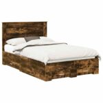 vidaXL Rám postele Dymová dub 135 x 190 cm Kompozitné drevo – Obrázok 2