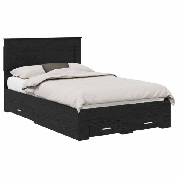 vidaXL Rám postele Čierny dub 120 x 190 cm Kompozitné drevo – Obrázok 2