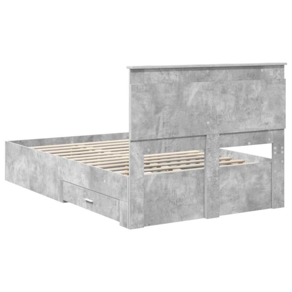 vidaXL Rám postele Betónová šedá 120 x 200 cm Kompozitné drevo – Obrázok 10