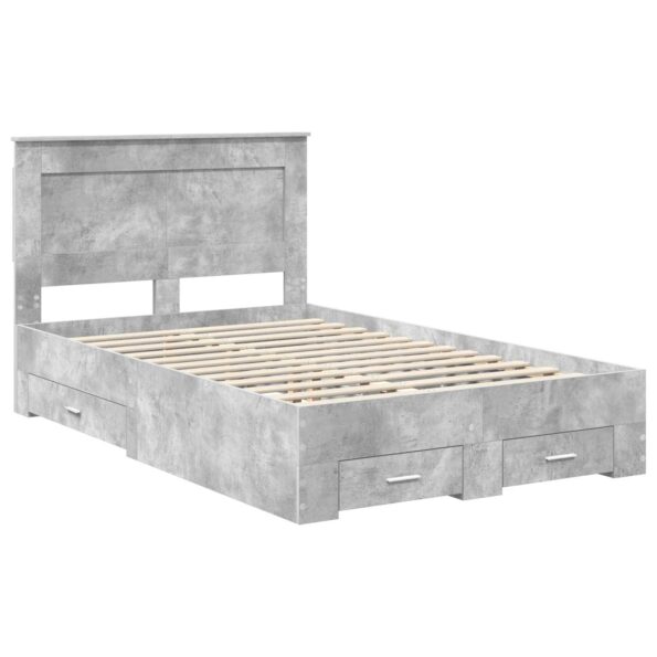vidaXL Rám postele Betónová šedá 120 x 200 cm Kompozitné drevo – Obrázok 4