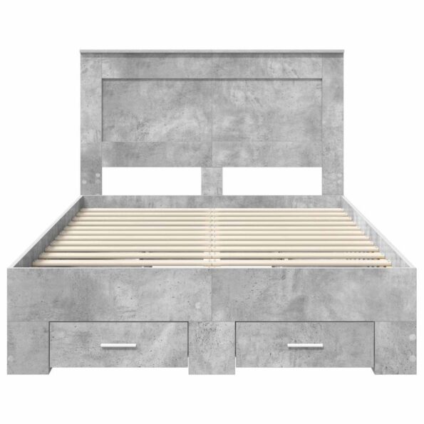 vidaXL Rám postele Betónová šedá 120 x 200 cm Kompozitné drevo – Obrázok 8