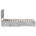 vidaXL Rám postele so zásuvkou Betónová sivá a striebro 75 x 190 cm – Obrázok 8