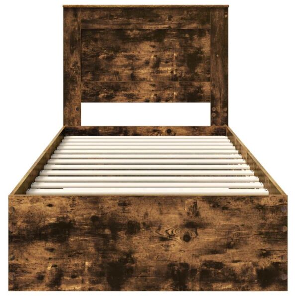 vidaXL Rám postele Dymový dub a striebro 75 x 190 cm Kompozitné drevo – Obrázok 7