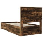 vidaXL Rám postele Dymový dub a striebro 75 x 190 cm Kompozitné drevo – Obrázok 9