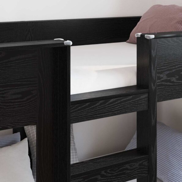 vidaXL Poschodová posteľ pre deti Čierny dub 75 x 190 cm – Obrázok 3