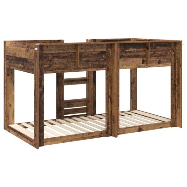 vidaXL Poschodová posteľ pre deti Staré drevo 75 x 190 cm – Obrázok 7