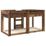 vidaXL Poschodová posteľ pre deti Staré drevo 90 x 190 cm – Obrázok 7