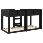 vidaXL Poschodová posteľ pre deti Čierny dub 80 x 200 cm – Obrázok 7