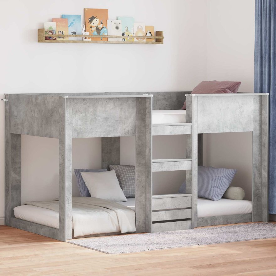 3410406_1.jpg vidaXL Poschodová posteľ pre deti Betónová šedá 80 x 200 cm – Obrázok 1