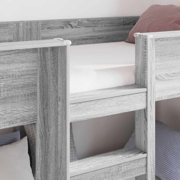 vidaXL Poschodová posteľ pre deti Sivý Sonoma 80 x 200 cm – Obrázok 3