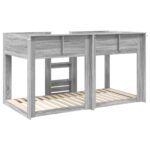 vidaXL Poschodová posteľ pre deti Sivý Sonoma 80 x 200 cm – Obrázok 7