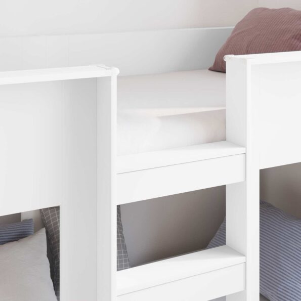 vidaXL Poschodová posteľ pre deti Biela 90 x 200 cm Kompozitné drevo – Obrázok 3