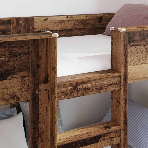 vidaXL Poschodová posteľ pre deti Staré drevo 90 x 200 cm – Obrázok 3