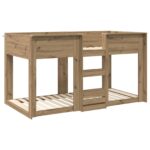 vidaXL Poschodová posteľ pre deti Remeselný dub 90 x 200 cm – Obrázok 4
