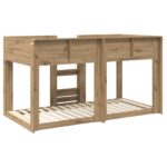 vidaXL Poschodová posteľ pre deti Remeselný dub 90 x 200 cm – Obrázok 7