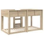 vidaXL Poschodová posteľ pre deti Sonoma dub 100 x 200 cm – Obrázok 7