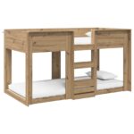 vidaXL Poschodová posteľ pre deti Remeselný dub 100 x 200 cm – Obrázok 2