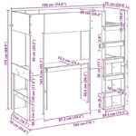 vidaXL Rám poschodovej postele so stolom Čierny dub 100 x 200 cm – Obrázok 10