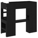 vidaXL Rám poschodovej postele so stolom Čierny dub 100 x 200 cm – Obrázok 7