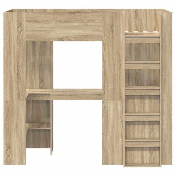 vidaXL Rám poschodovej postele so stolom Sonoma dub 75 x 190 cm – Obrázok 5