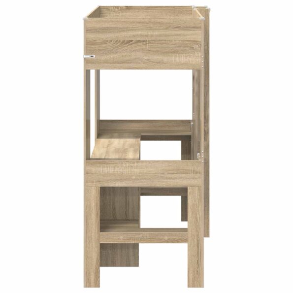 vidaXL Rám poschodovej postele so stolom Sonoma dub 75 x 190 cm – Obrázok 6