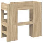 vidaXL Rám poschodovej postele so stolom Sonoma dub 75 x 190 cm – Obrázok 7