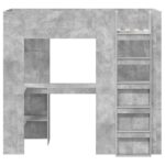 vidaXL Rám poschodovej postele so stolom Betónová šedá 75 x 190 cm – Obrázok 5