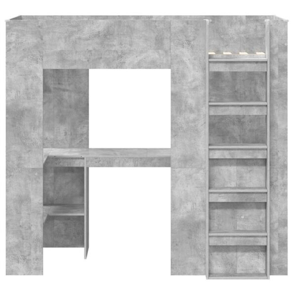 vidaXL Rám poschodovej postele so stolom Betónová šedá 75 x 190 cm – Obrázok 5