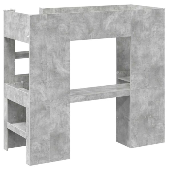 vidaXL Rám poschodovej postele so stolom Betónová šedá 75 x 190 cm – Obrázok 7