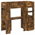 vidaXL Rám poschodovej postele so stolom s úložiskom Kompozitné drevo – Obrázok 4