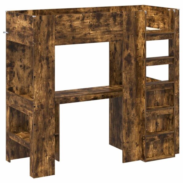 vidaXL Rám poschodovej postele so stolom s úložiskom Kompozitné drevo – Obrázok 4