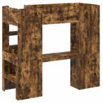 vidaXL Rám poschodovej postele so stolom s úložiskom Kompozitné drevo – Obrázok 7