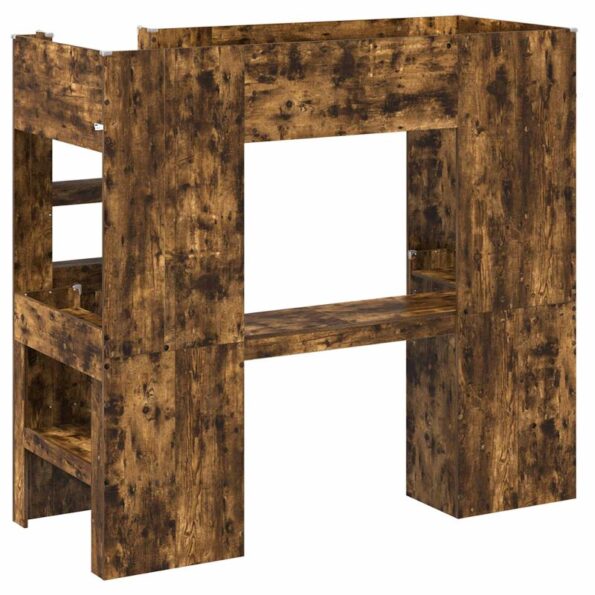 vidaXL Rám poschodovej postele so stolom s úložiskom Kompozitné drevo – Obrázok 7