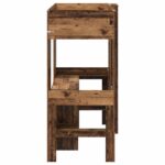 vidaXL Rám poschodovej postele so stolom Staré drevo 75 x 190 cm – Obrázok 6