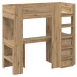 vidaXL Rám poschodovej postele so stolom Remeselný dub 75 x 190 cm – Obrázok 4