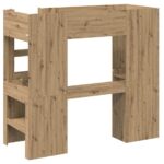 vidaXL Rám poschodovej postele so stolom Remeselný dub 75 x 190 cm – Obrázok 7