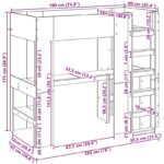 vidaXL Rám poschodovej postele so stolom Sonoma dub 90 x 190 cm – Obrázok 10