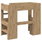 vidaXL Rám poschodovej postele so stolom Remeselný dub 90 x 190 cm – Obrázok 7