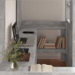 vidaXL Rám poschodovej postele so stolom s úložiskom Kompozitné drevo – Obrázok 3