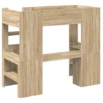 vidaXL Rám poschodovej postele so stolom Sonoma dub 90 x 200 cm – Obrázok 7