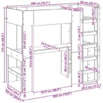vidaXL Rám poschodovej postele so stolom Remeselný dub 90 x 200 cm – Obrázok 10