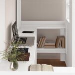 vidaXL Rám poschodovej postele so stolom Biela 100 x 200 cm – Obrázok 3