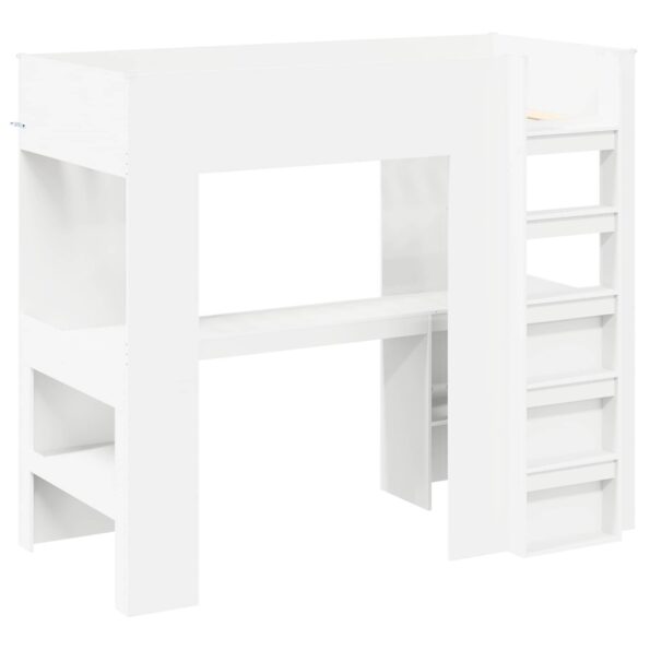 vidaXL Rám poschodovej postele so stolom Biela 100 x 200 cm – Obrázok 4